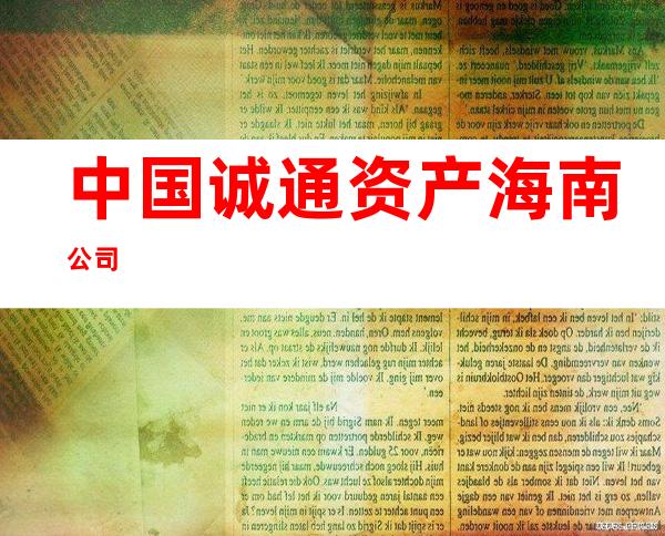 中国诚通资产海南公司