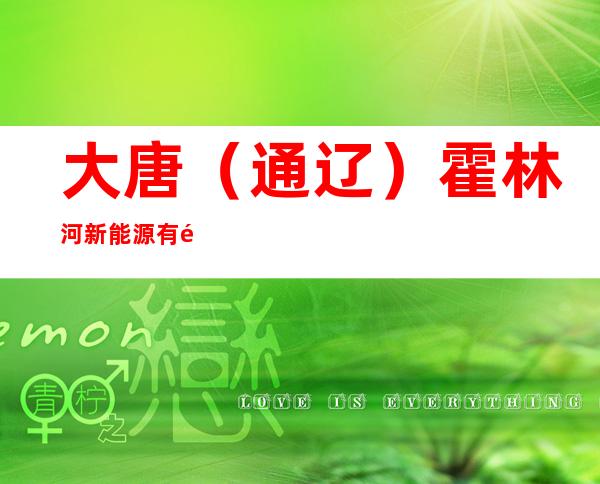 大唐(通辽)霍林河新能源有限公司科左后旗分公司