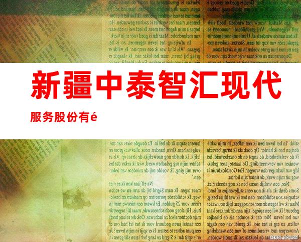 新疆中泰智汇现代服务股份有限公司