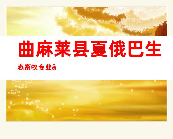 曲麻莱县夏俄巴生态畜牧专业合作社