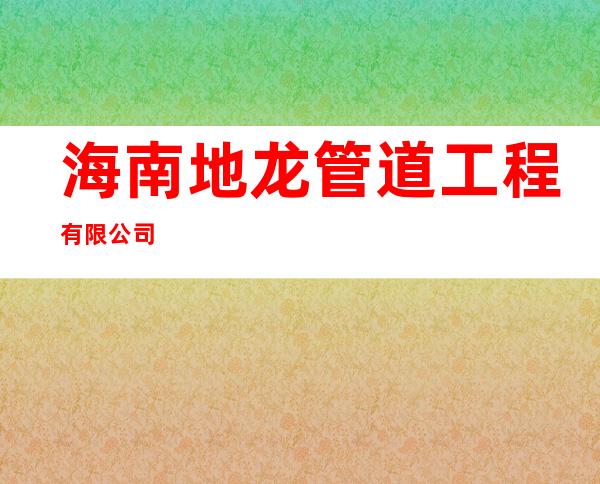 海南地龙管道工程有限公司