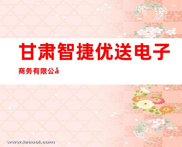 甘肃智捷优送电子商务有限公司