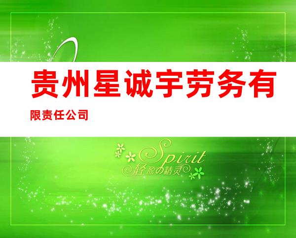 贵州星诚宇劳务有限责任公司